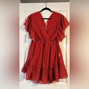 Red w/ black spot dress